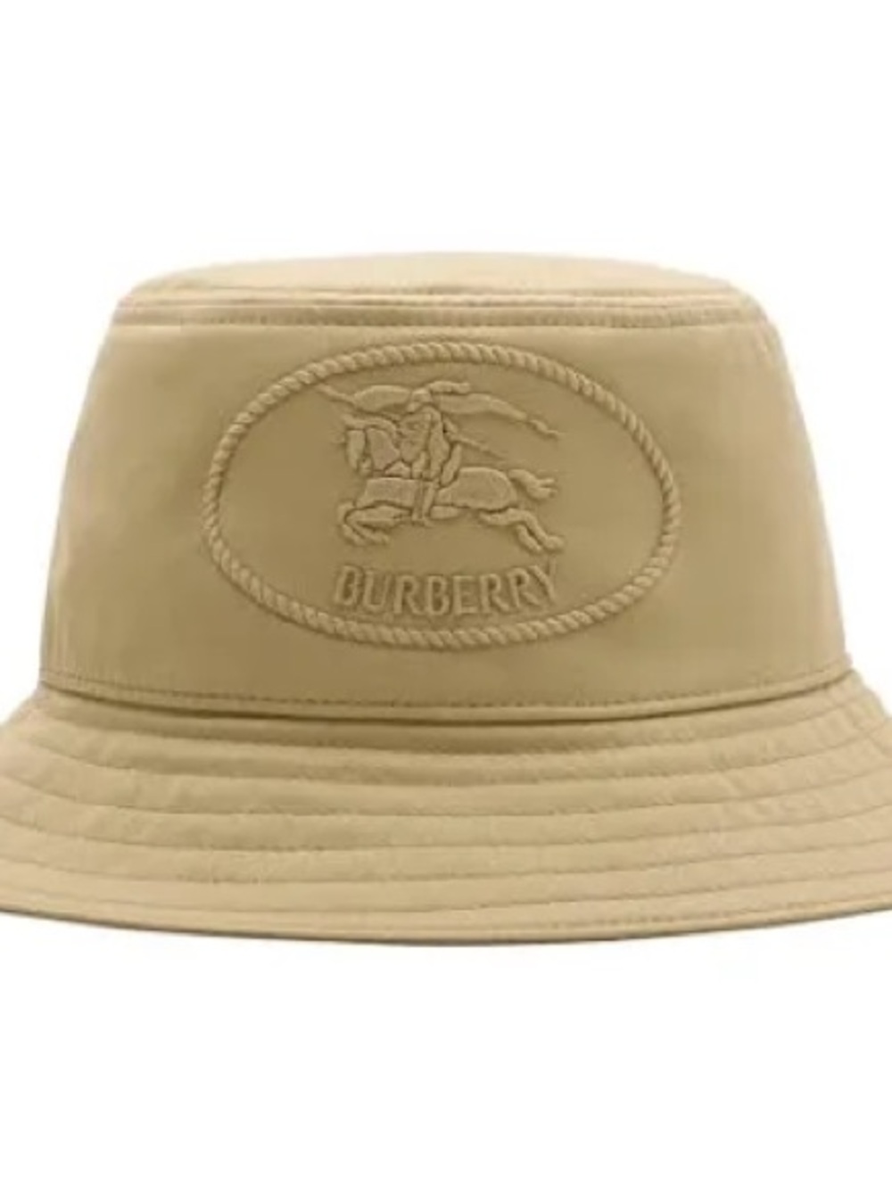 Burberry Beige Bucket Hat with Embroidered Logo Size M Unisex